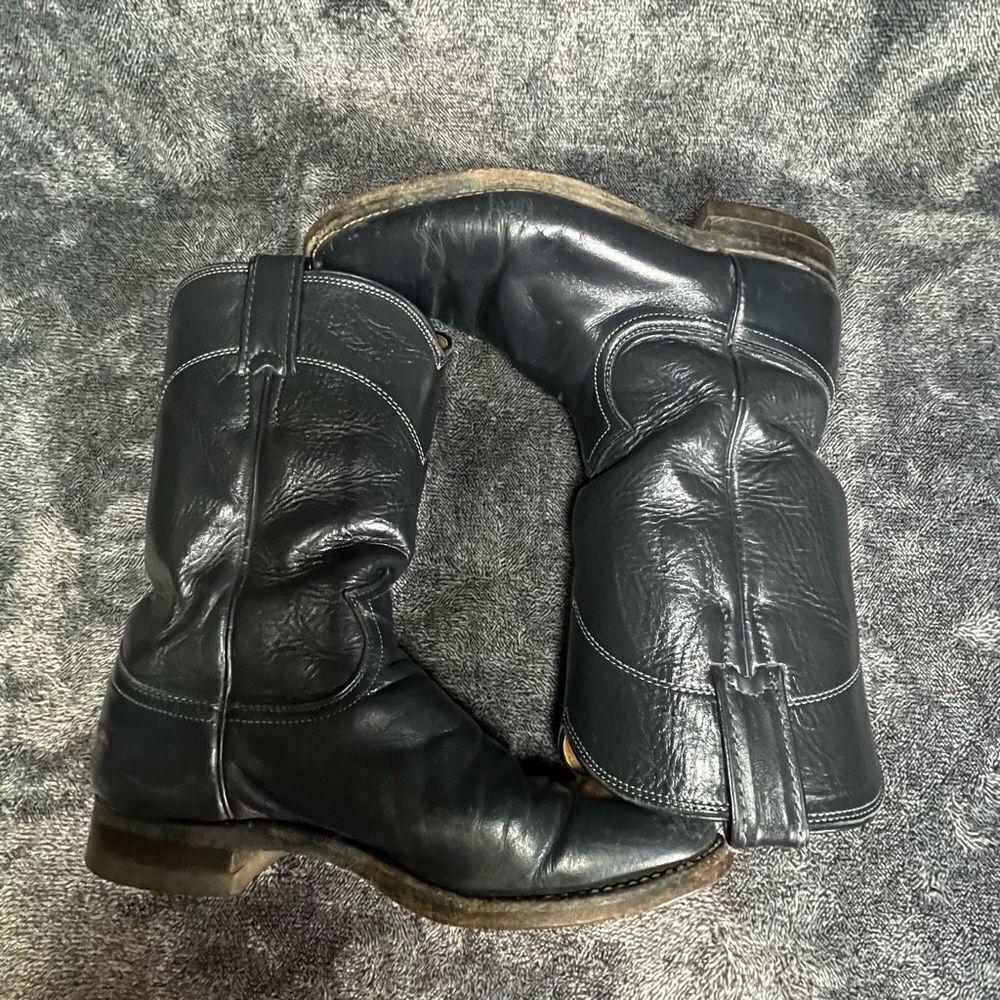 Justin Boot Leather  Size 6.5 B Women Roper Cowboy Boots Western